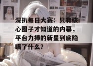 深扒每日大赛：只有核心圈子才知道的内幕，平台力捧的新星到底隐瞒了什么？